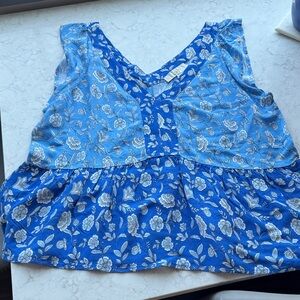 LOFT Blue Floral Blouse